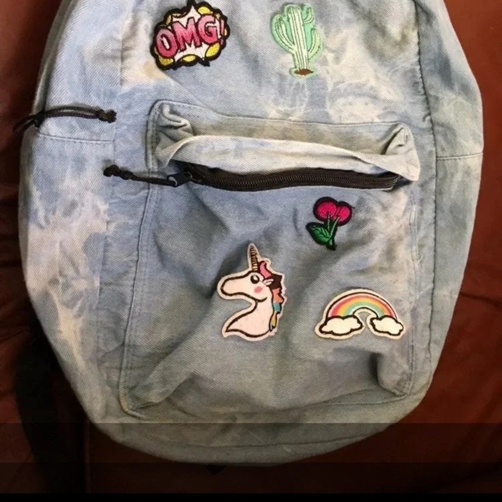 Girl Denim Embroider Backpack